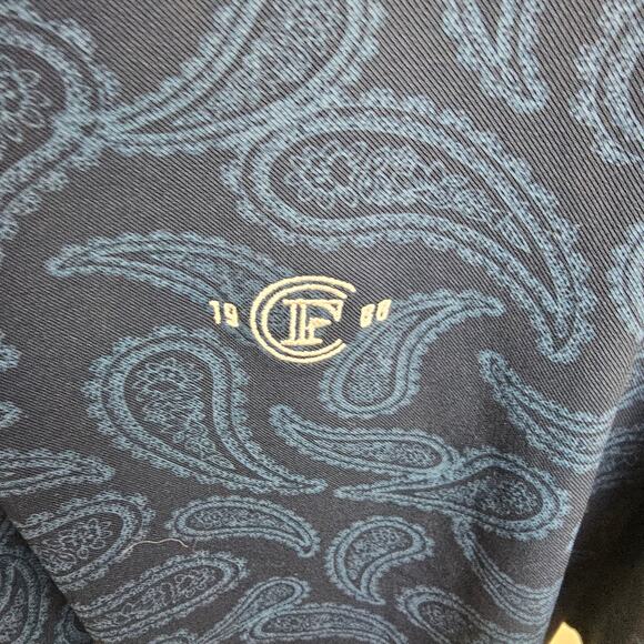 FootJoy Men’s Golf Polo Shirt Size Large Navy Blue Paisley Performance Stretch - Picture 3 of 4